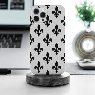 Fleur de Lis Pattern, Royal French, preto em branc