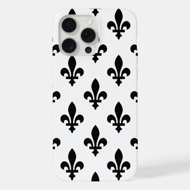 Fleur de Lis Pattern, Royal French, preto em branc (Verso)