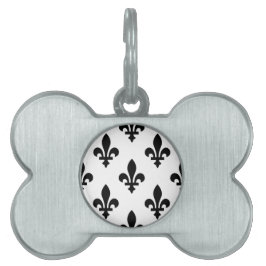 Fleur de Lis Pattern, Royal French, preto em branc