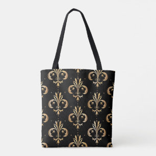 Fleur-de-Lis Pattern Tote Bag - Elegante