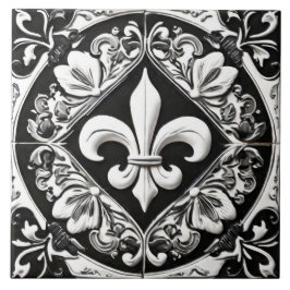 Fleur de Lis, preto e branco