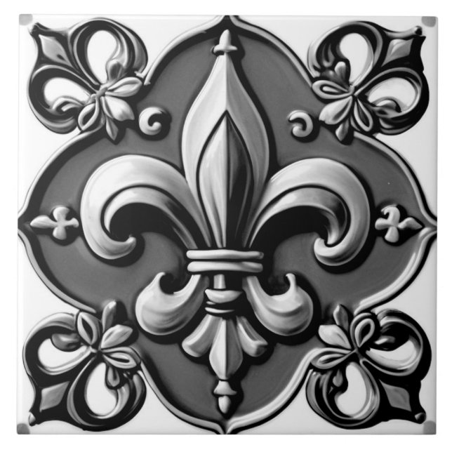 Fleur de Lis, preto e branco (Frente)