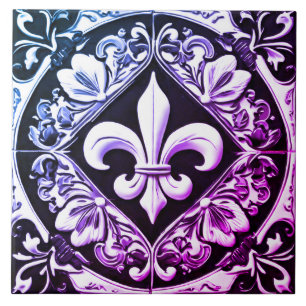 Fleur de Lis, roxo e preto