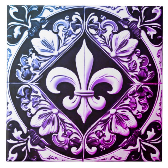Fleur de Lis, roxo e preto (Frente)
