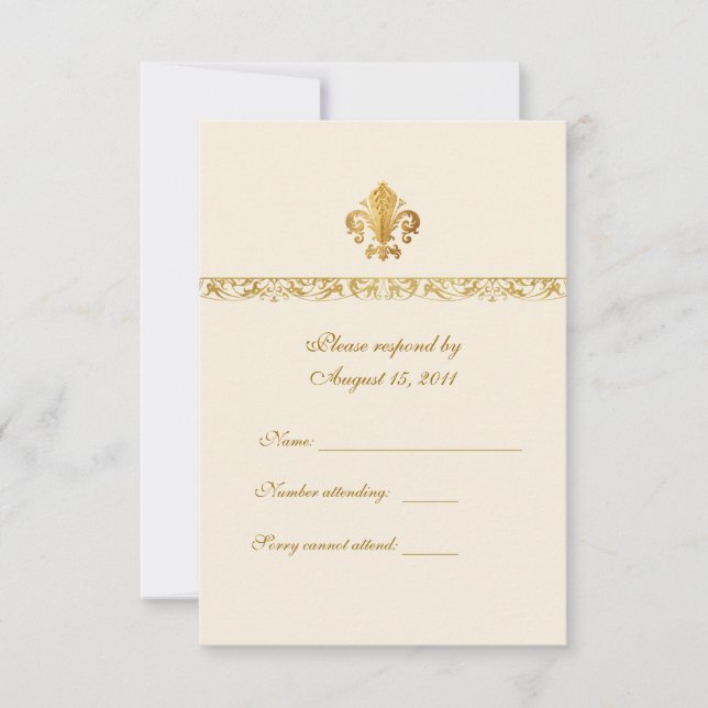 Fleur-de-lis Themed RSVP (Frente)