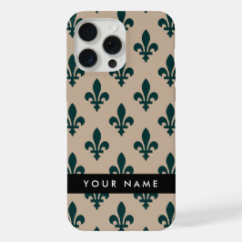 Fleur de Lis, Verde sobre Bege, Real, Seu Nome