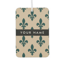 Fleur de Lis, Verde sobre Bege, Real, Seu Nome