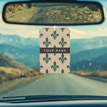 Fleur de Lis, Verde sobre Bege, Real, Seu Nome