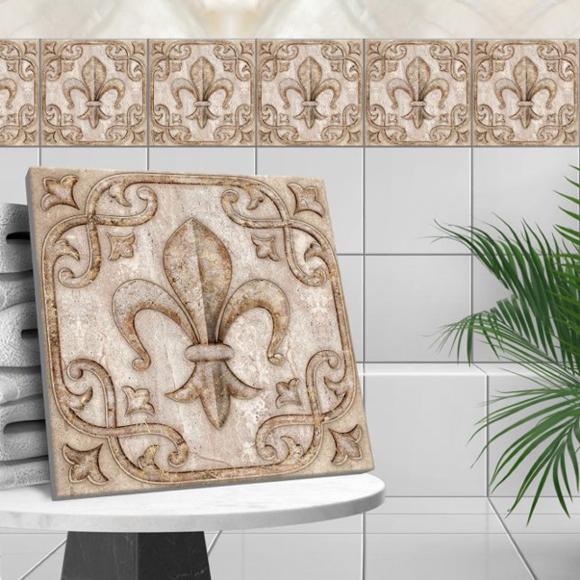 Fleur-De-Lis Vintage Travertine Marble (Criador carregado)