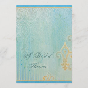 Fleur di Lys Damask 2 Blue - Convite para casament