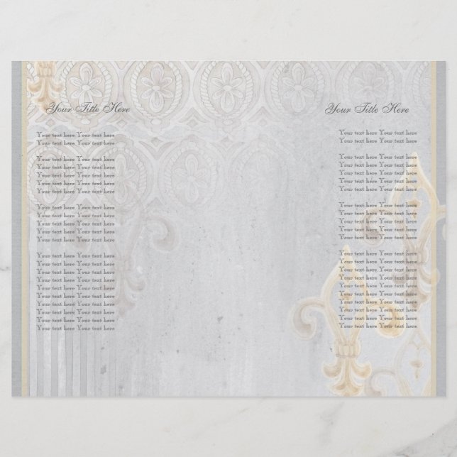 Fleur di Lys Damask 2 Convite Para Casamento De Ci (Frente)