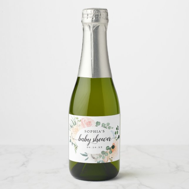 Fleur Jolie Chá de fraldas com rótulos de vinho es (Frente)
