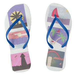 Flip-flops com Chinelos de cena de praia