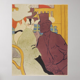 Flirt Art Nouveau Poster por Toulouse-Lautrec