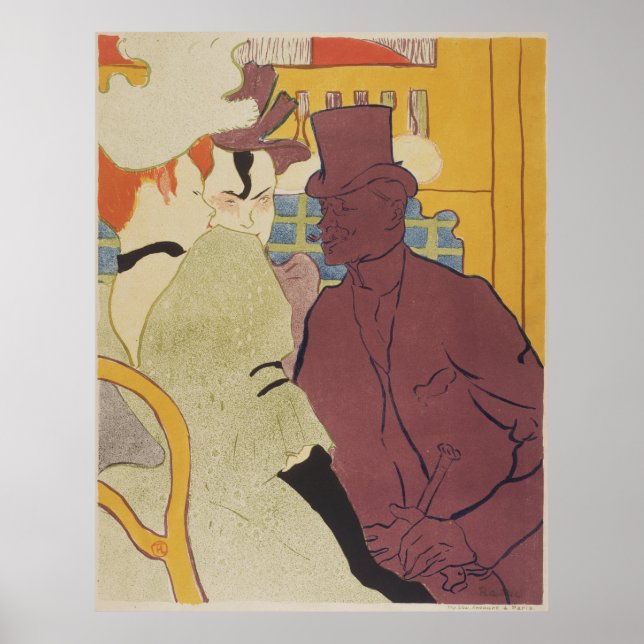 Flirt Art Nouveau Poster por Toulouse-Lautrec (Frente)