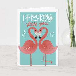 Flock Love You Flamingo Namorados - Cartão de Saud