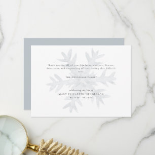 Floco de Neve Aquarela Luto Funeral Agradecimento