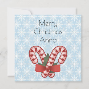 Floco de neve azul doce, palito de doce vermelho