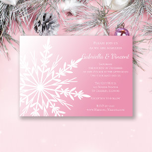 Floco de neve branco no convite para Casamento no
