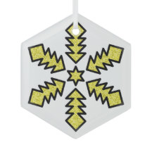 Floco de Neve Brilhante - Estrela Amarela