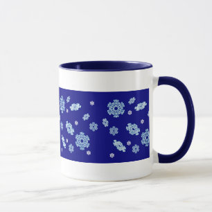 Floco de neve, caneca de chocolate quente