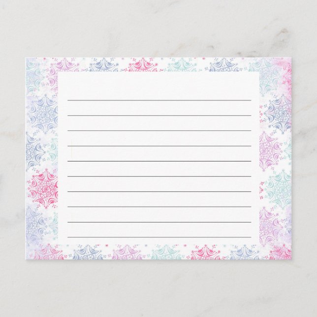 Floco de neve cobriu o Cartão de Receita de Natal (Frente)