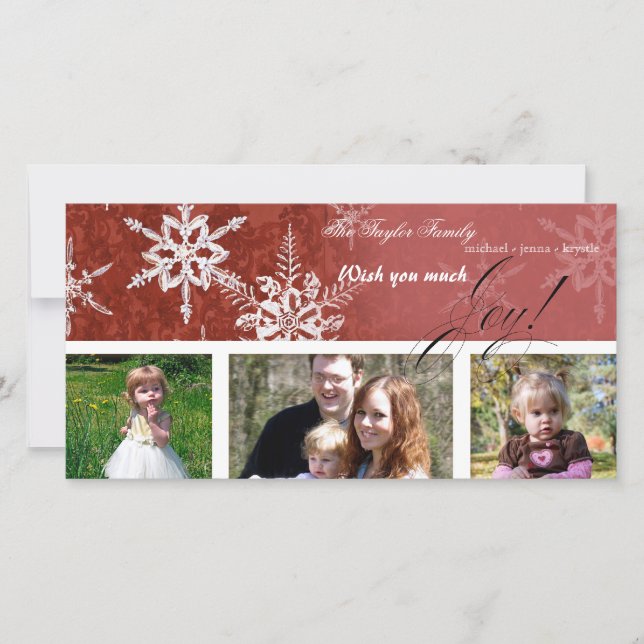 Floco de neve Damasco de Natal - Cartão (Frente)