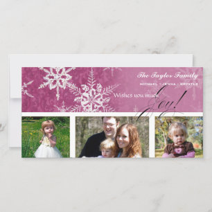 Floco de neve Damasco de Natal - Cartão