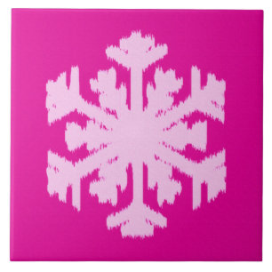 Floco de neve de Ikat - rosa do fúcsia e do gelo