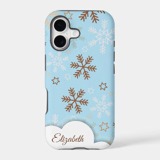 Floco de neve de Natal na capas de iphone azul