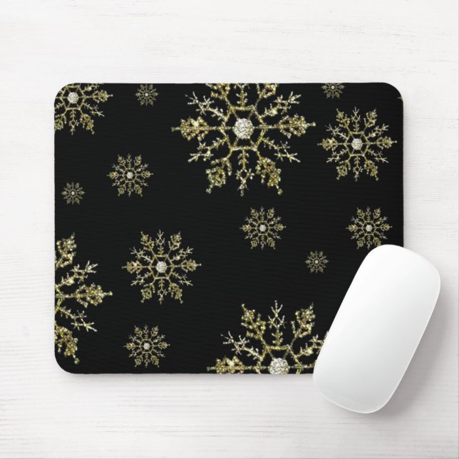 Floco de Neve de Prata Natal Mousepad (Com mouse)