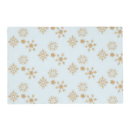 Floco de neve Dourado no padrão de Natal Azul e Fr