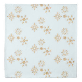 Floco de neve Dourado no padrão de Natal Azul e Fr