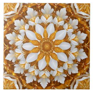 Floco de neve floral ouro Caleidoscópio