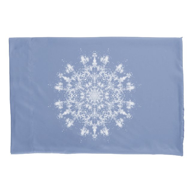 Floco de neve Fractal abstrato Lacy em Fundo Azul (Frente)