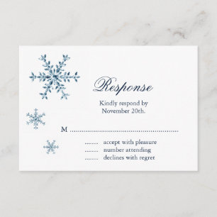 Floco de neve gelado do inverno que Wedding RSVP