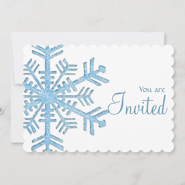 Floco de neve gelo Convite de festas de inverno Ja (Frente)