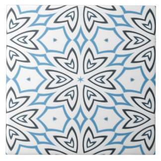 Floco de neve geométrico, branco, Cinza e azul