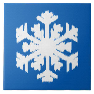 Floco de neve Ikat - Azul de cobalto e branco