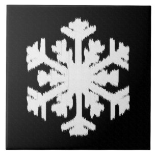Floco de neve Ikat - Preto e branco