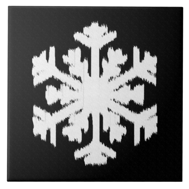 Floco de neve Ikat - Preto e branco (Frente)