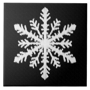 Floco de Neve Ikat - Preto e branco