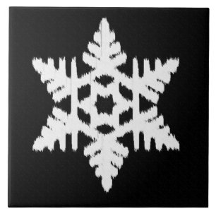 Floco de neve Ikat - Preto e branco