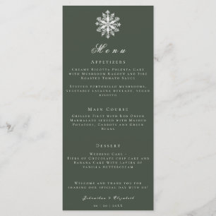 Floco de neve minimalista   Menu Casamento Verde