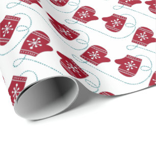 Floco de neve Mittens de Natal Papel de embrulho