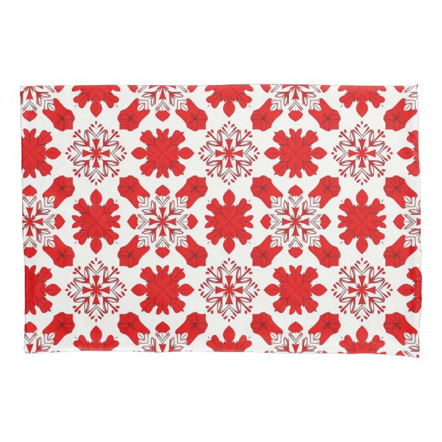 ❄️ Floco de Neve Vermelho Branco Férias Decoração  (Frente)