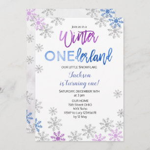 Floco de neve Winter Onederland Primeiro Convite d