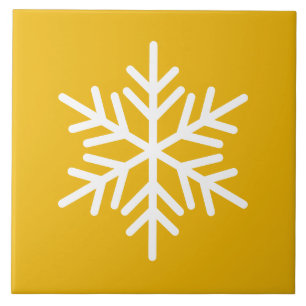 Floco Nórdico Branco Festivo Floco De Neve Amarelo