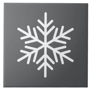Floco Nórdico Branco Festivo Floco De Neve Em Cinz