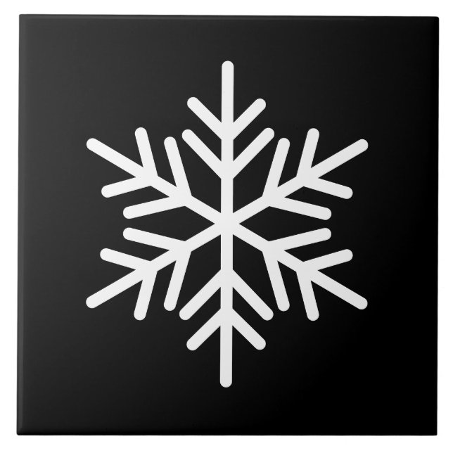 Floco Nórdico Branco Festivo Floco De Neve Em Pret (Frente)